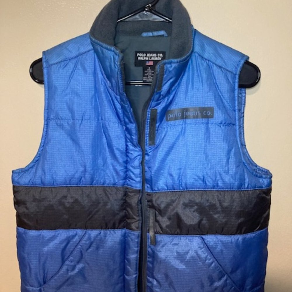 Polo Jeans Company Vest; Size: Small; Blue & Grey
